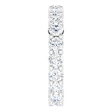 10K Gold Round Natural Diamond Shared-Prong Eternity Band – 3.4 mm Stones - White Gold - view 4