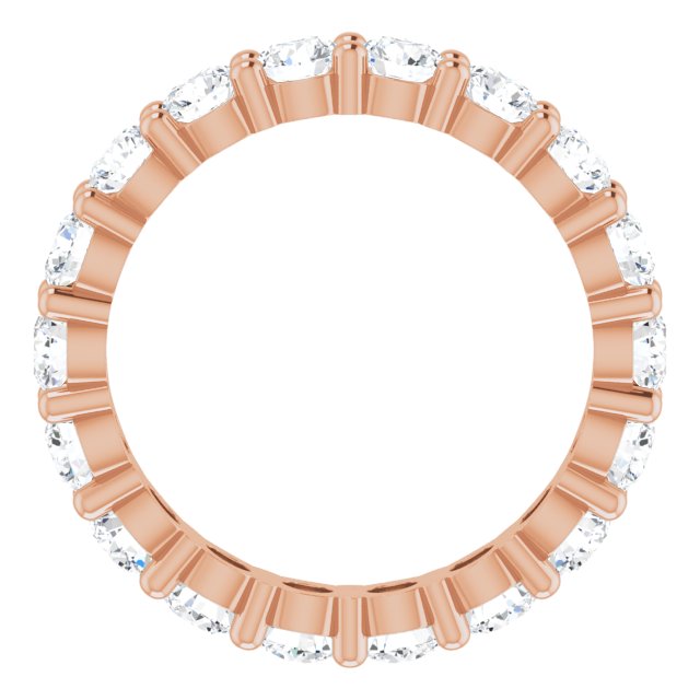 10K Gold Round Lab-Grown Diamond Shared-Prong Eternity Band – 3.5 mm Stones - Rose Gold - view 2