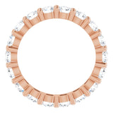 10K Gold Round Natural Diamond Shared-Prong Eternity Band – 3.5 mm Stones - Rose Gold - view 2