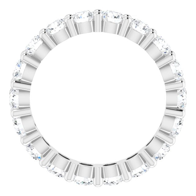 10K Gold Round Lab-Grown Diamond Shared-Prong Eternity Band – 3.5 mm Stones - White Gold - view 2