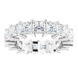 10K Gold Square Lab-Grown Diamond Shared-Prong Eternity Band – 4x4 mm Stones - White Gold - view 3