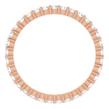 10K Gold Round Natural Diamond Shared-Prong Eternity Band – 1.75 mm Stones - Rose Gold - view 2