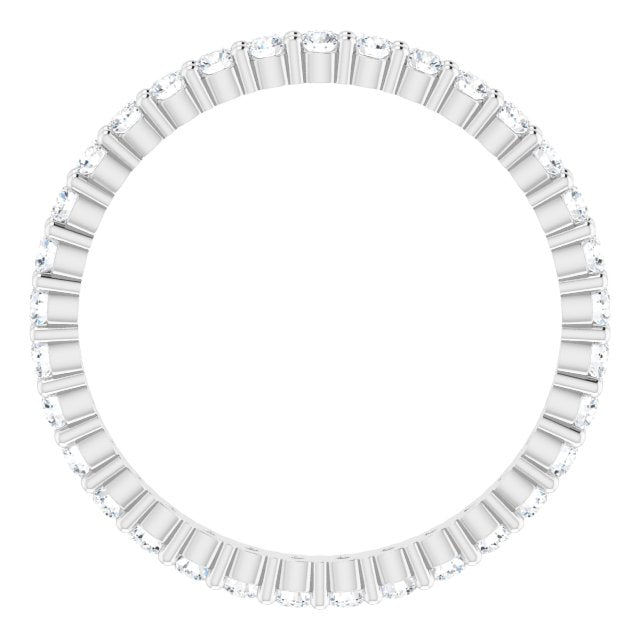 10K Gold Round Lab-Grown Diamond Shared-Prong Eternity Band – 1.75 mm Stones - White Gold - view 2