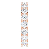 10K Gold Round Lab-Grown Diamond Shared-Prong Eternity Band – 3.5 mm Stones - Rose Gold - view 4