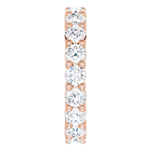 10K Gold Round Lab-Grown Diamond Shared-Prong Eternity Band – 3.5 mm Stones - Rose Gold - view 4