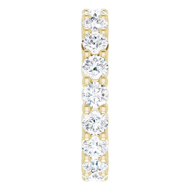14K Gold Round Lab-Grown Diamond Shared-Prong Eternity Band – 3.5 mm Stones - Yellow Gold - view 4