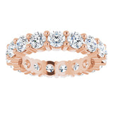 10K Gold Round Lab-Grown Diamond Shared-Prong Eternity Band – 3.8 mm Stones - Rose Gold - view 3