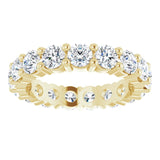 14K Gold Round Lab-Grown Diamond Shared-Prong Eternity Band – 3.8 mm Stones - Yellow Gold - view 3