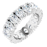 14K Gold Oval Lab-Grown Diamond Shared-Prong Eternity Band – 6x4 mm Stones - White Gold