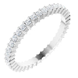 10K Gold Square Natural Diamond Shared-Prong Eternity Band – 1.5x1.5 mm Stones - White Gold