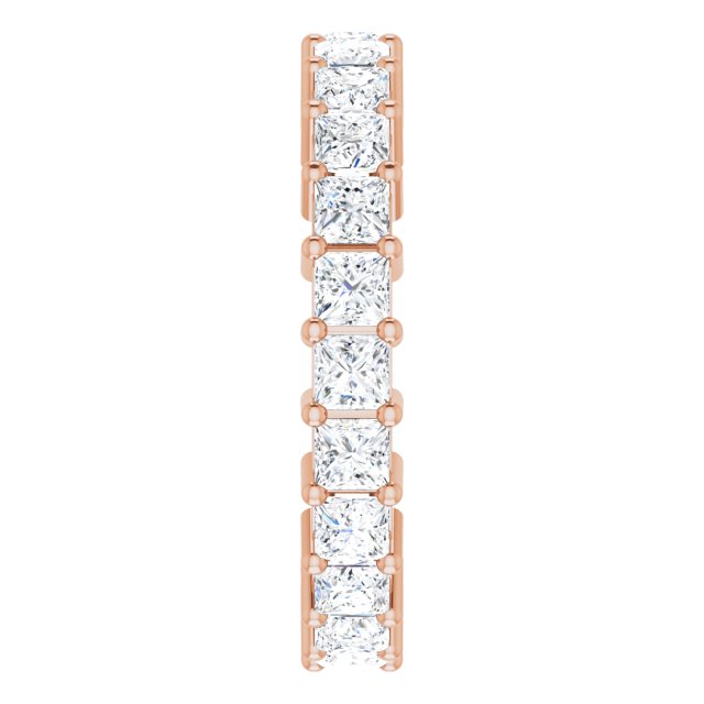 10K Gold Square Lab-Grown Diamond Shared-Prong Eternity Band – 2.75x2.75 mm Stones - Rose Gold - view 4