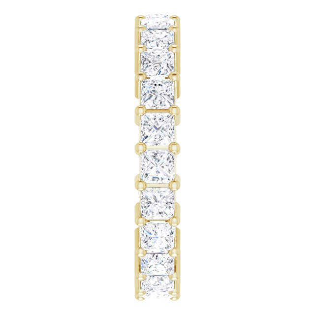 14K Gold Square Lab-Grown Diamond Shared-Prong Eternity Band – 2.75x2.75 mm Stones - Yellow Gold - view 4