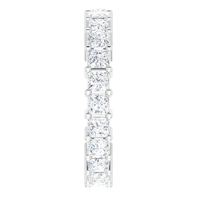 10K Gold Square Lab-Grown Diamond Shared-Prong Eternity Band – 2.75x2.75 mm Stones - White Gold - view 4