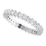 10K Gold Square Lab-Grown Diamond Shared-Prong Eternity Band – 2x2 mm Stones - White Gold - view 5