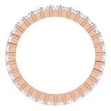 10K Gold Square Natural Diamond Shared-Prong Eternity Band – 2x2 mm Stones - Rose Gold - view 2