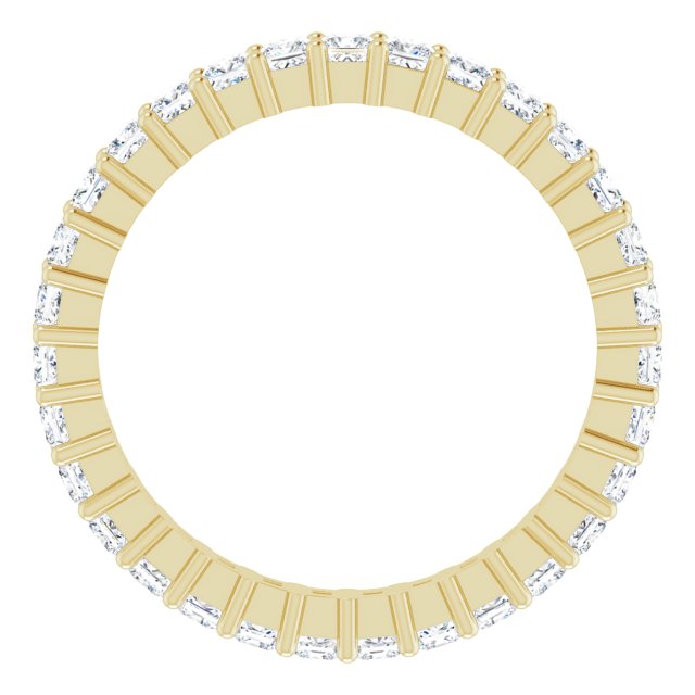14K Gold Square Lab-Grown Diamond Shared-Prong Eternity Band – 2x2 mm Stones - Yellow Gold - view 2