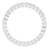 10K Gold Square Natural Diamond Shared-Prong Eternity Band – 2x2 mm Stones - White Gold - view 2