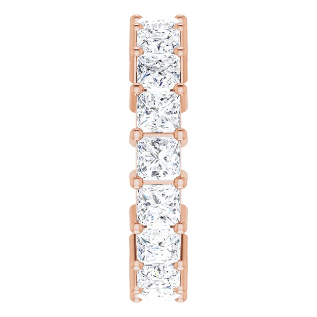10K Gold Square Lab-Grown Diamond Shared-Prong Eternity Band – 3.75x3.75 mm Stones - Rose Gold - view 4