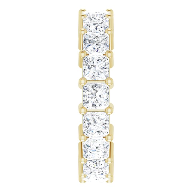 14K Gold Square Lab-Grown Diamond Shared-Prong Eternity Band – 3.75x3.75 mm Stones - Yellow Gold - view 4