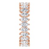 14K Gold Marquise Natural Diamond Shared-Prong Eternity Band – 4.25x2.25 mm Stones - Rose Gold - view 4