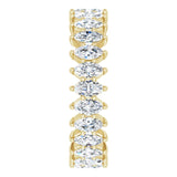 14K Gold Marquise Natural Diamond Shared-Prong Eternity Band – 4.25x2.25 mm Stones - Yellow Gold - view 4