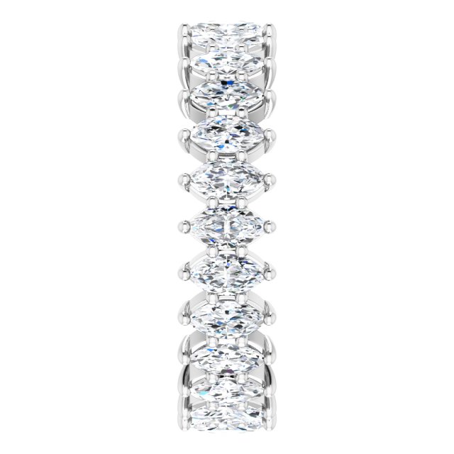 Platinum Marquise Lab-Grown Diamond Shared-Prong Eternity Band – 4.25x2.25 mm Stones - view 4