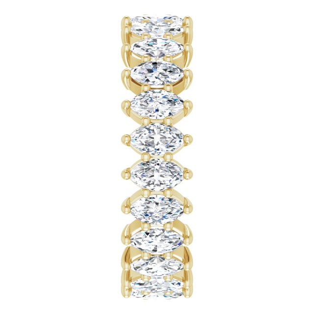 14K Gold Marquise Lab-Grown Diamond Shared-Prong Eternity Band – 4.5x2.5 mm Stones - Yellow Gold - view 4