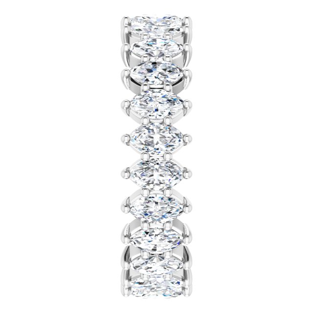 Platinum Marquise Natural Diamond Shared-Prong Eternity Band – 4.5x2.5 mm Stones - view 4