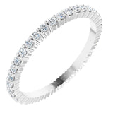 10K Gold Round Lab-Grown Diamond Shared-Prong Eternity Band – 1.5 mm Stones - White Gold
