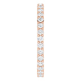 10K Gold Round Lab-Grown Diamond Shared-Prong Eternity Band – 1.75 mm Stones - Rose Gold - view 4