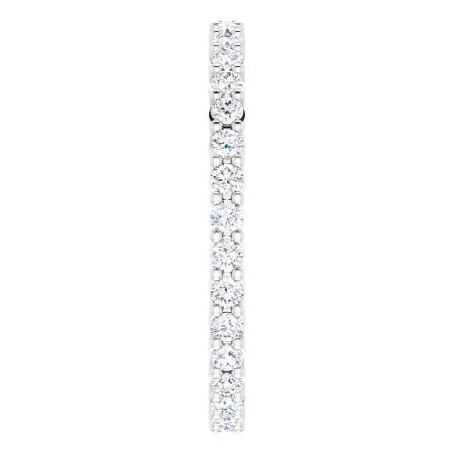 10K Gold Round Lab-Grown Diamond Shared-Prong Eternity Band – 1.75 mm Stones - White Gold - view 4