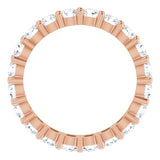 10K Gold Round Natural Diamond Shared-Prong Eternity Band – 3.2 mm Stones - Rose Gold - view 2