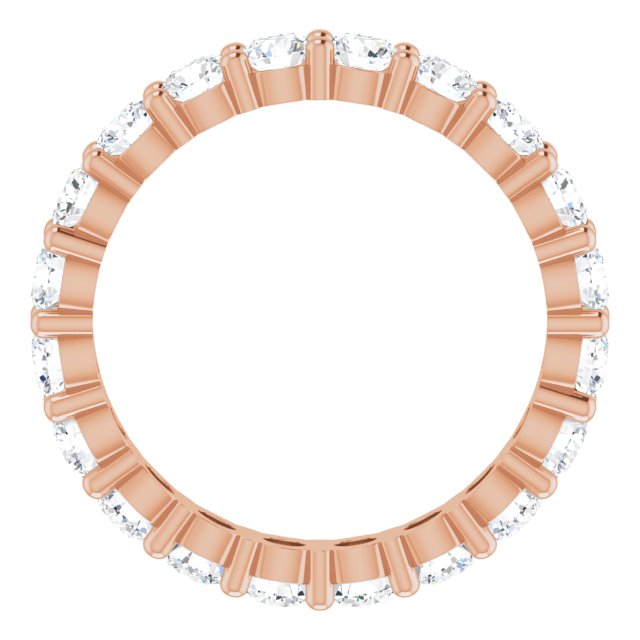 10K Gold Round Natural Diamond Shared-Prong Eternity Band – 3.2 mm Stones - Rose Gold - view 2