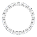 10K Gold Round Natural Diamond Shared-Prong Eternity Band – 3.2 mm Stones - White Gold - view 2
