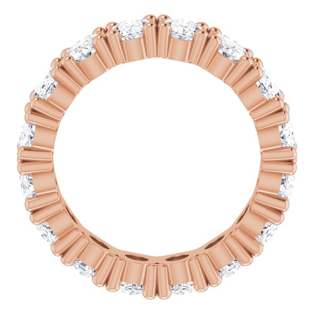 10K Gold Oval Natural Diamond Shared-Prong Eternity Band – 6x4 mm Stones - Rose Gold - view 2