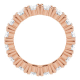 10K Gold Oval Lab-Grown Diamond Shared-Prong Eternity Band – 6x4 mm Stones - Rose Gold - view 2