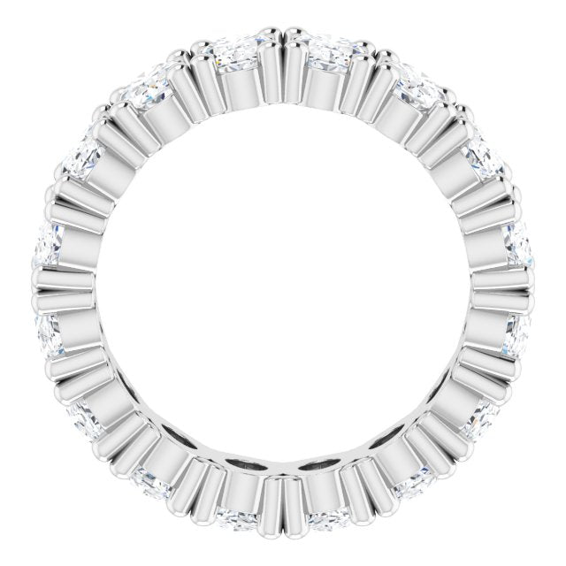 10K Gold Oval Lab-Grown Diamond Shared-Prong Eternity Band – 6x4 mm Stones - White Gold - view 2