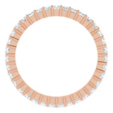 10K Gold Square Natural Diamond Shared-Prong Eternity Band – 1.75x1.75 mm Stones - Rose Gold - view 2