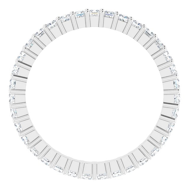 10K Gold Square Natural Diamond Shared-Prong Eternity Band – 1.75x1.75 mm Stones - White Gold - view 2