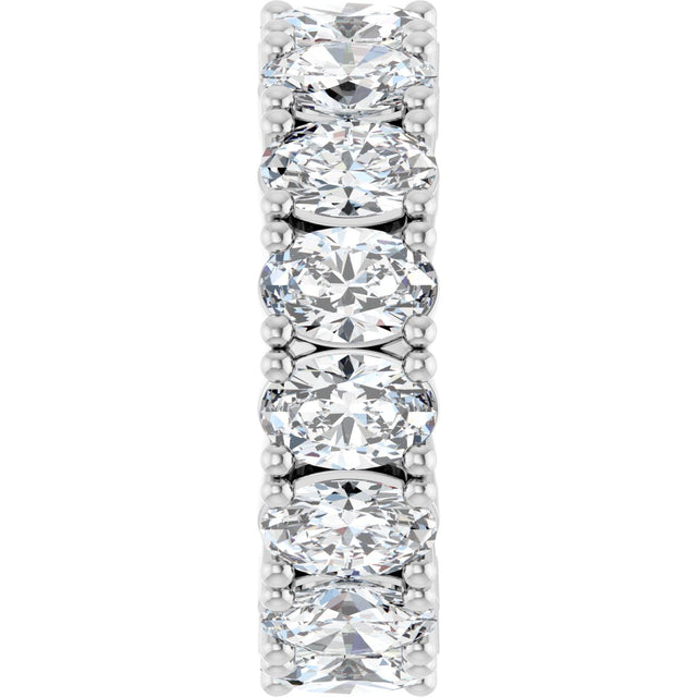 Platinum Oval Lab-Grown Diamond Shared-Prong Eternity Band – 6x4 mm Stones - view 4