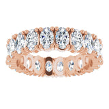 10K Gold Oval Lab-Grown Diamond Shared-Prong Eternity Band – 5x3 mm Stones - Rose Gold - view 3