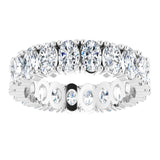 10K Gold Oval Lab-Grown Diamond Shared-Prong Eternity Band – 5x3 mm Stones - White Gold - view 3
