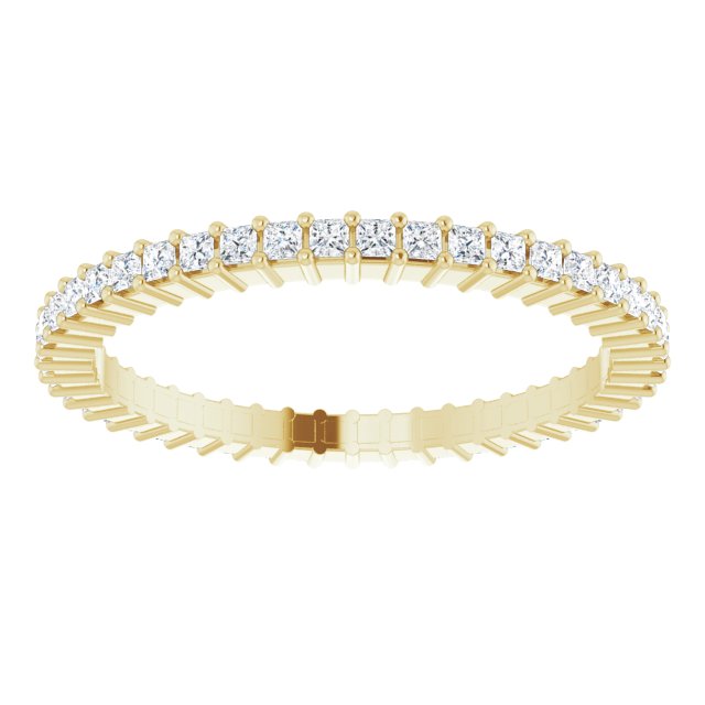 14K Gold Square Lab-Grown Diamond Shared-Prong Eternity Band – 1.25x1.25 mm Stones - Yellow Gold - view 3