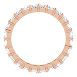 14K Gold Asscher Lab-Grown Diamond Shared-Prong Eternity Band – 2.6x2.6 mm Stones - Rose Gold - view 2