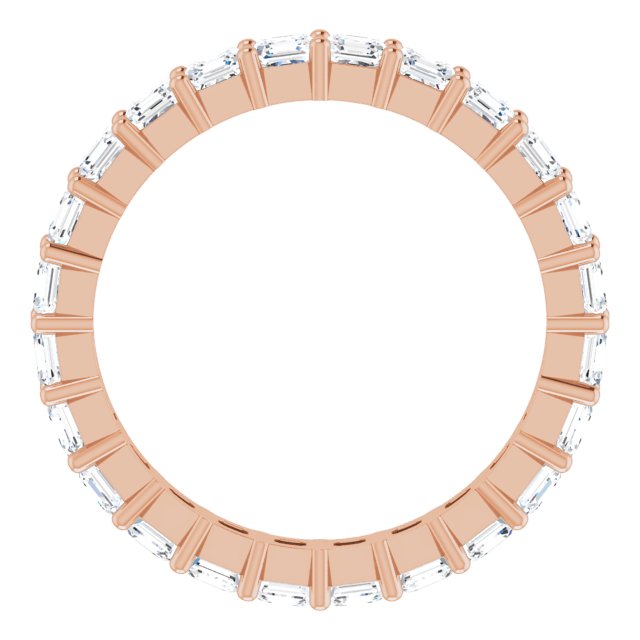 14K Gold Asscher Lab-Grown Diamond Shared-Prong Eternity Band – 2.6x2.6 mm Stones - Rose Gold - view 2