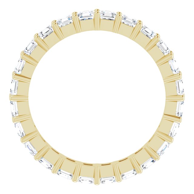 14K Gold Asscher Lab-Grown Diamond Shared-Prong Eternity Band – 2.6x2.6 mm Stones - Yellow Gold - view 2