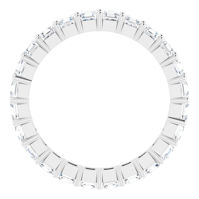 Platinum Asscher Lab-Grown Diamond Shared-Prong Eternity Band – 2.6x2.6 mm Stones - view 2