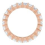 10K Gold Square Natural Diamond Shared-Prong Eternity Band – 3x3 mm Stones - Rose Gold - view 2