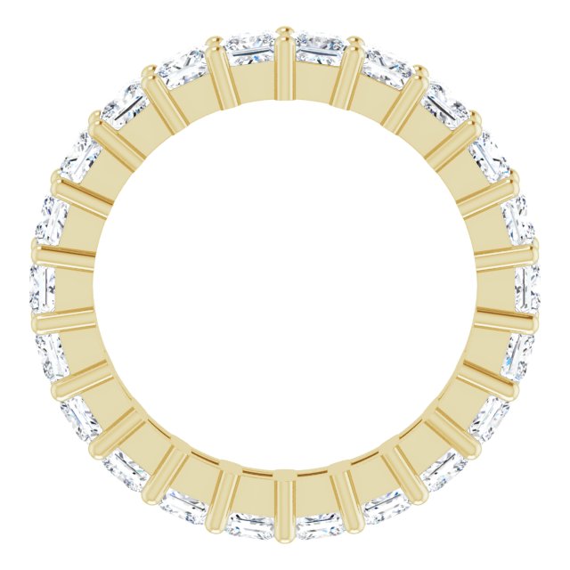 14K Gold Square Lab-Grown Diamond Shared-Prong Eternity Band – 3x3 mm Stones - Yellow Gold - view 2