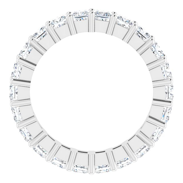 10K Gold Square Natural Diamond Shared-Prong Eternity Band – 3x3 mm Stones - White Gold - view 2